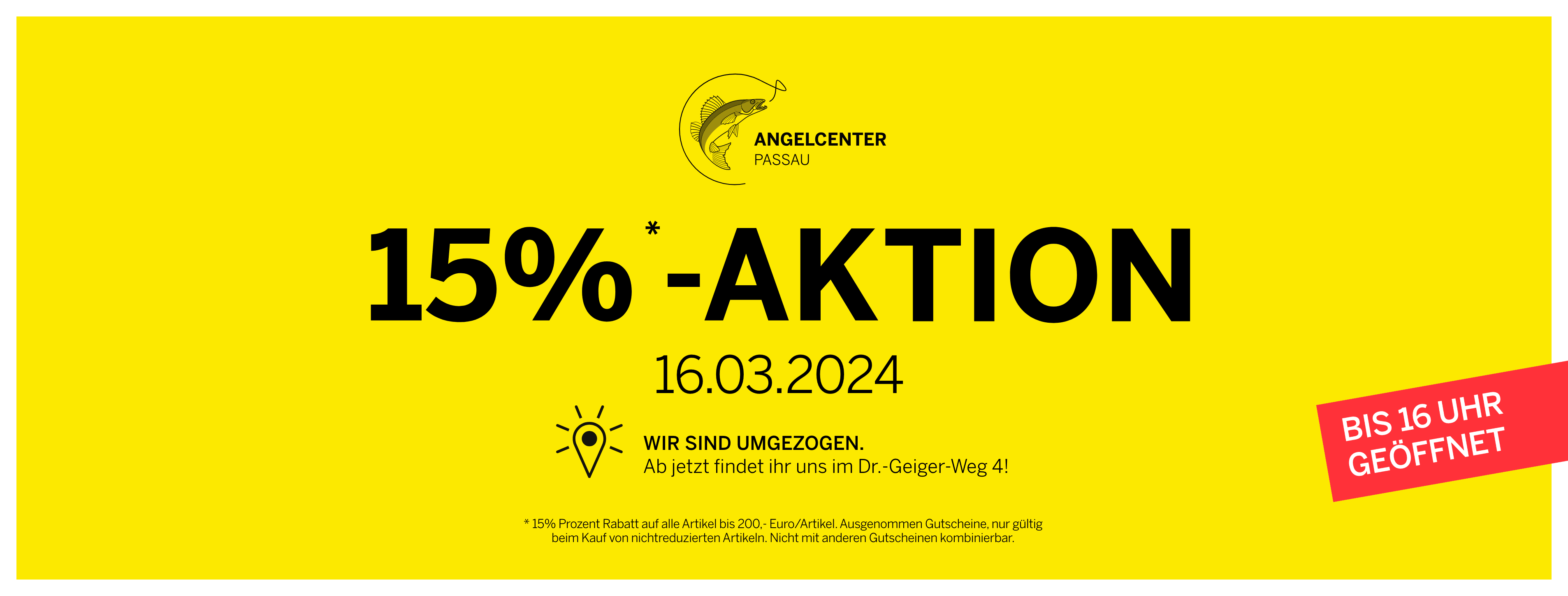 15% Aktion im Angelcenter Passau am 16.03.2024