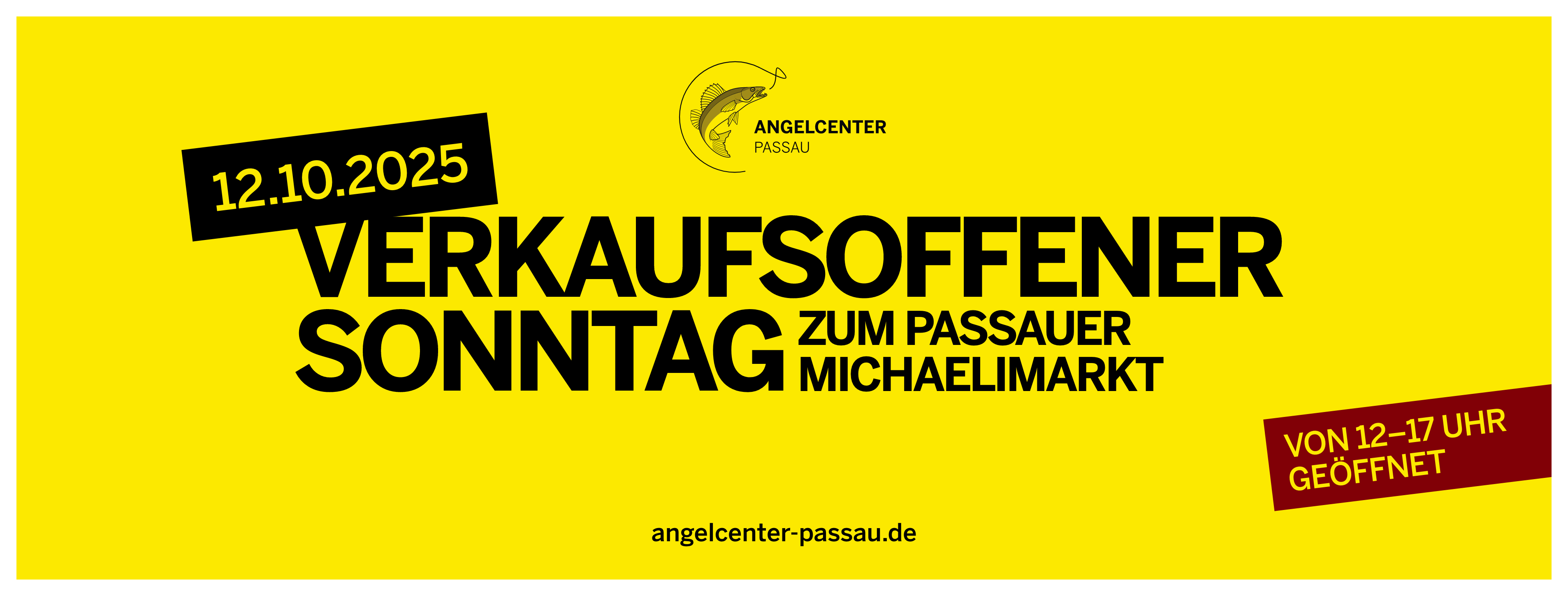 Verkaufsoffener Sonntag im Angelcenter Passau am 12. Oktober 2025. Von 12 - 17 Uhr geöffnet.
